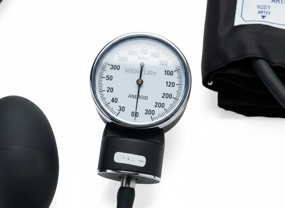 Blood pressure gauge close-up