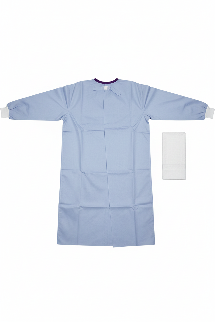 Surgical Gown Flat Lay with Towel