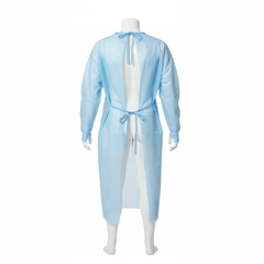 Back view showing open back design and dual tie closure