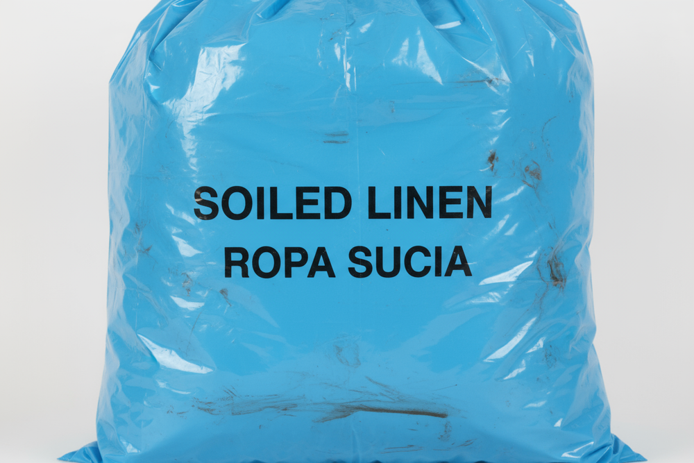 Bilingual Soiled Linen Label Detail