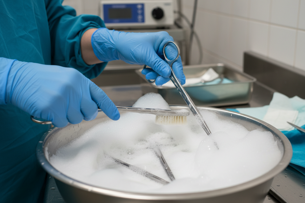 Washing Surgical Instruments with Detergent