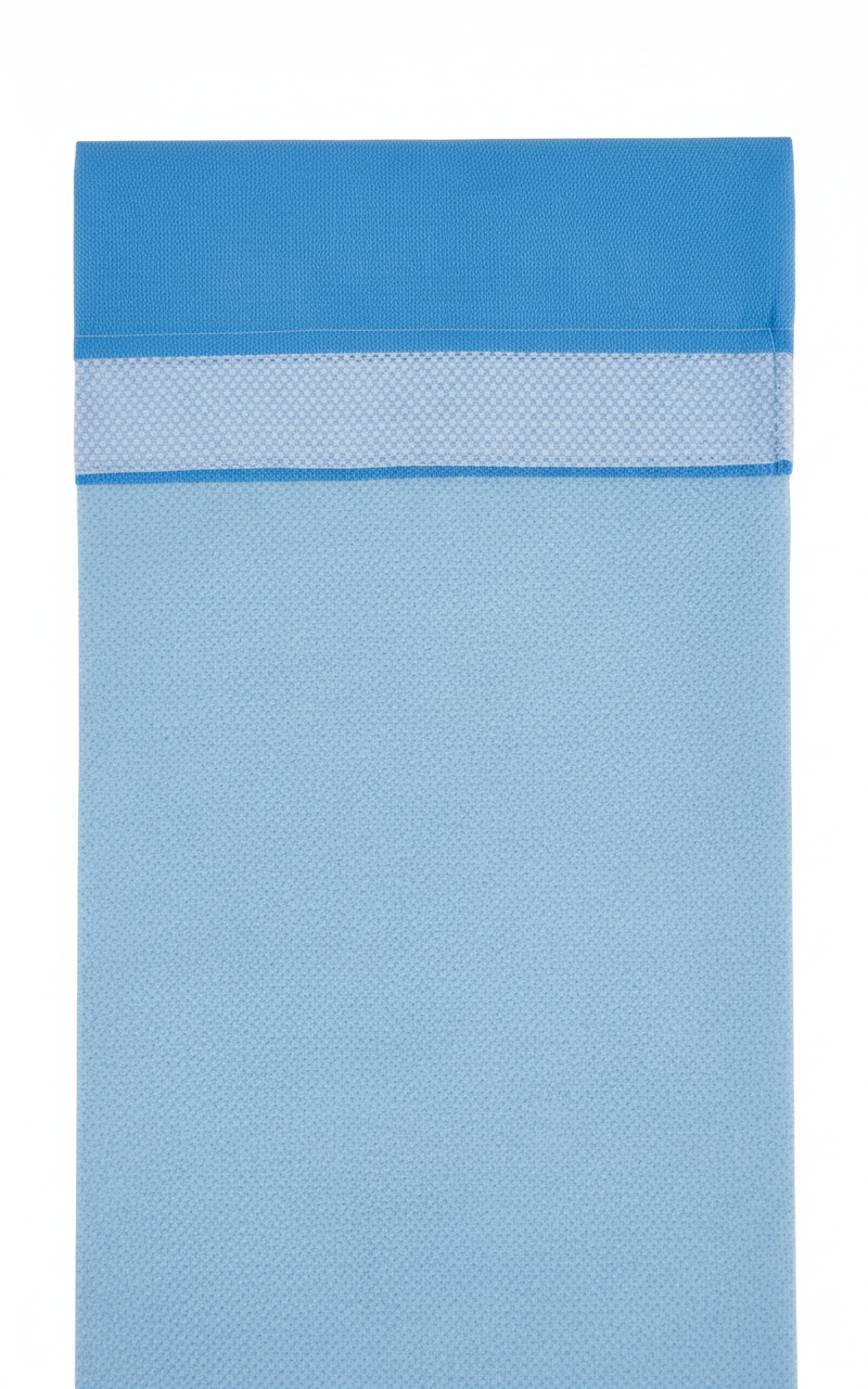 Close-up of SMS fabric texture and cuff