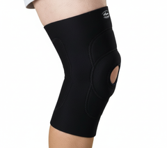 Side angle view of knee support