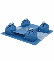 Fluid-control pouches side view