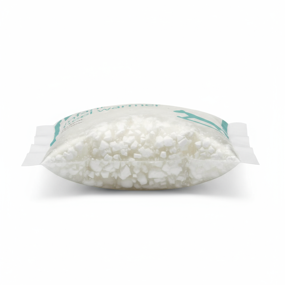 Close-up detail of heel warmer gel pack