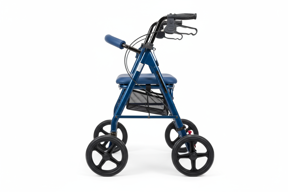 Side profile view showing wheels and frame