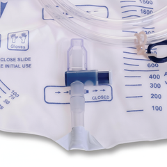 Close-up view of anti-reflux tower and drainage port