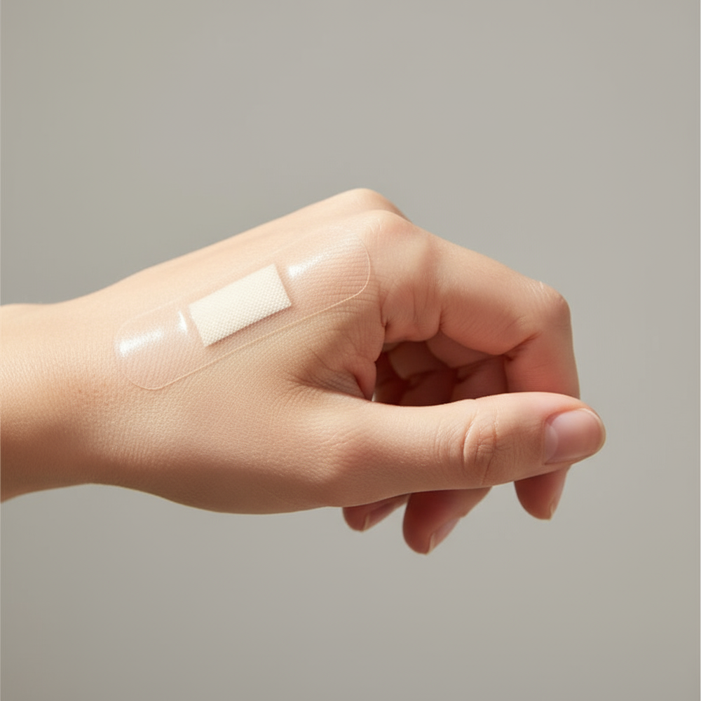 Bandage applied on skin