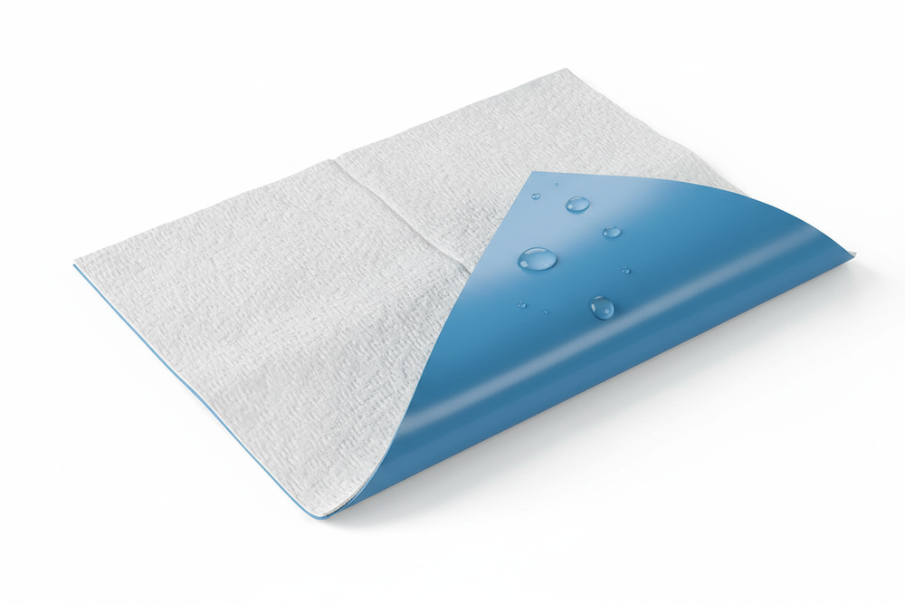 Close-up of fluid-resistant material