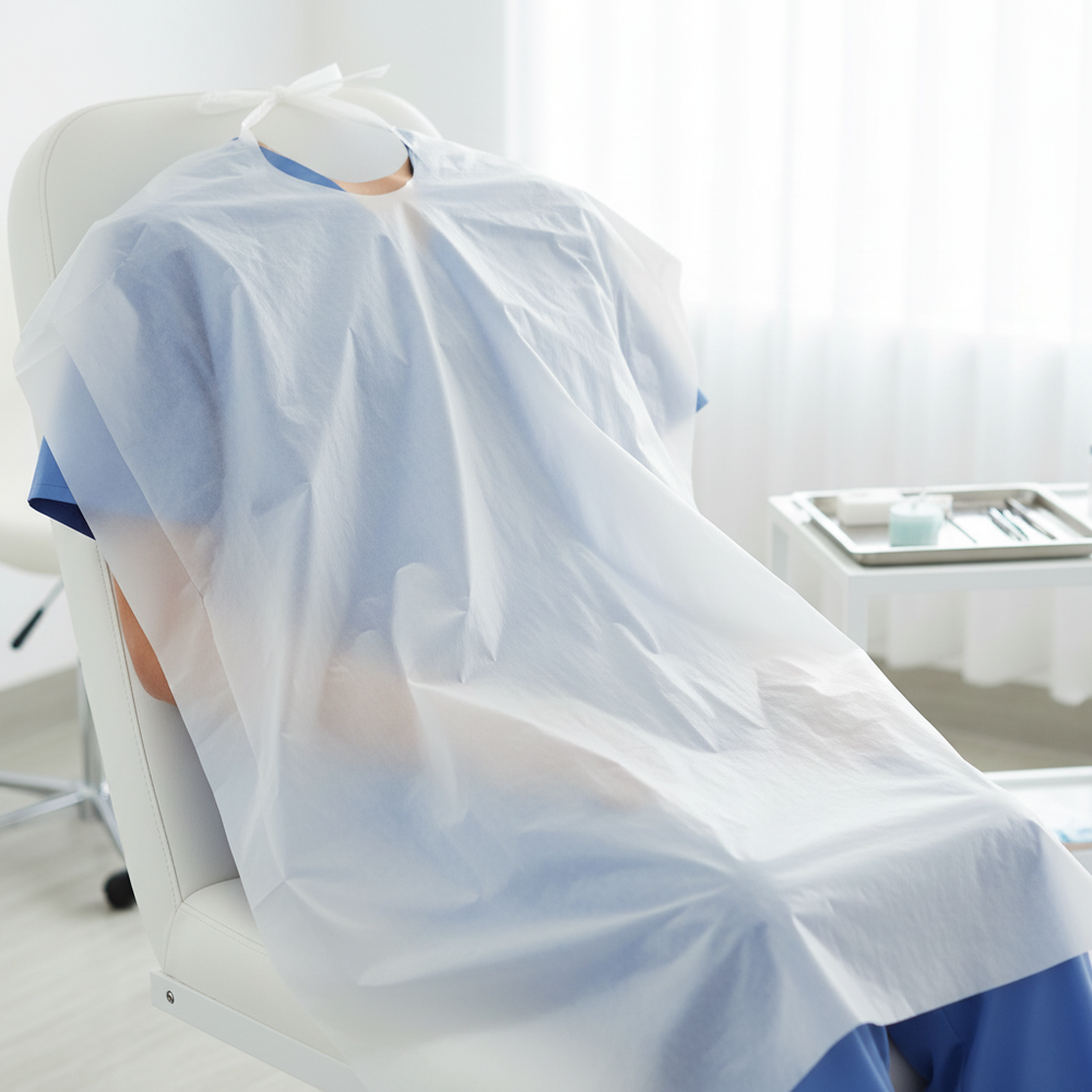 Disposable Waterproof Plastic Bib - Healthcare Setting