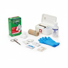 Cotton balls with first aid supplies context