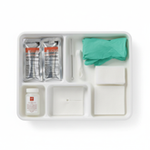 Top-down view of tracheostomy care tray