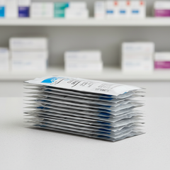 Case packaging side angle view