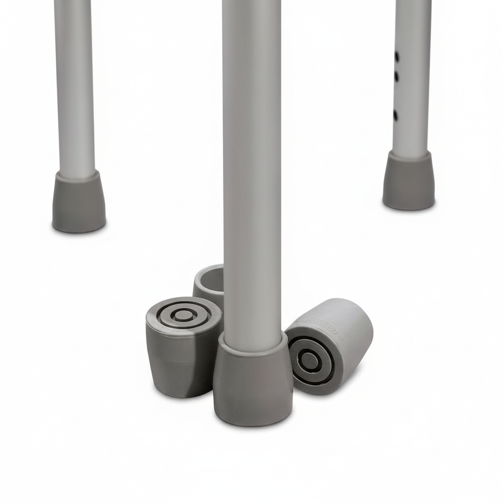 Tips Installed on Walker Legs - Side View
