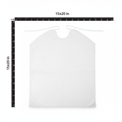 Disposable Waterproof Plastic Bib - Full Dimensions