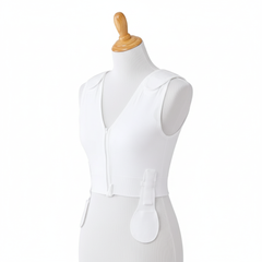 Post-Surgical Compression Bra with Front Zipper - Bamboo Fabric Recovery Support Garment, Size 3XL