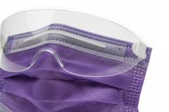 Close-up of anti-fog foam and eye shield detail