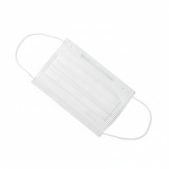 Surgical mask angled view with ties