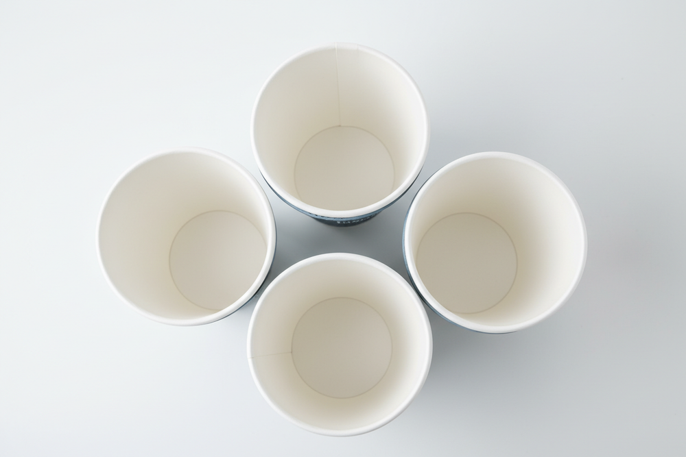 Overhead view of cup opening