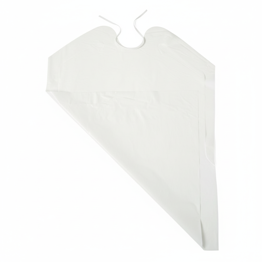 Disposable Waterproof Plastic Bib - 45 Degree Angle