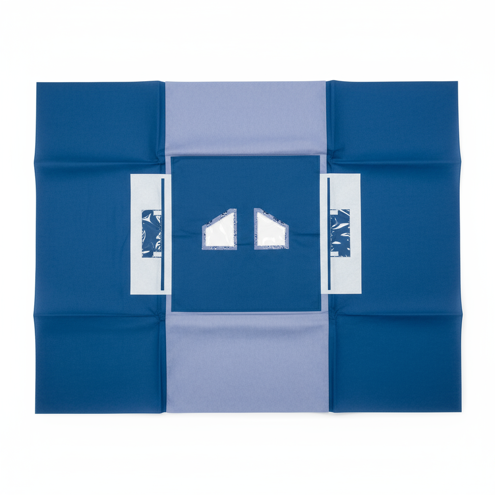 Top-down view of surgical drape