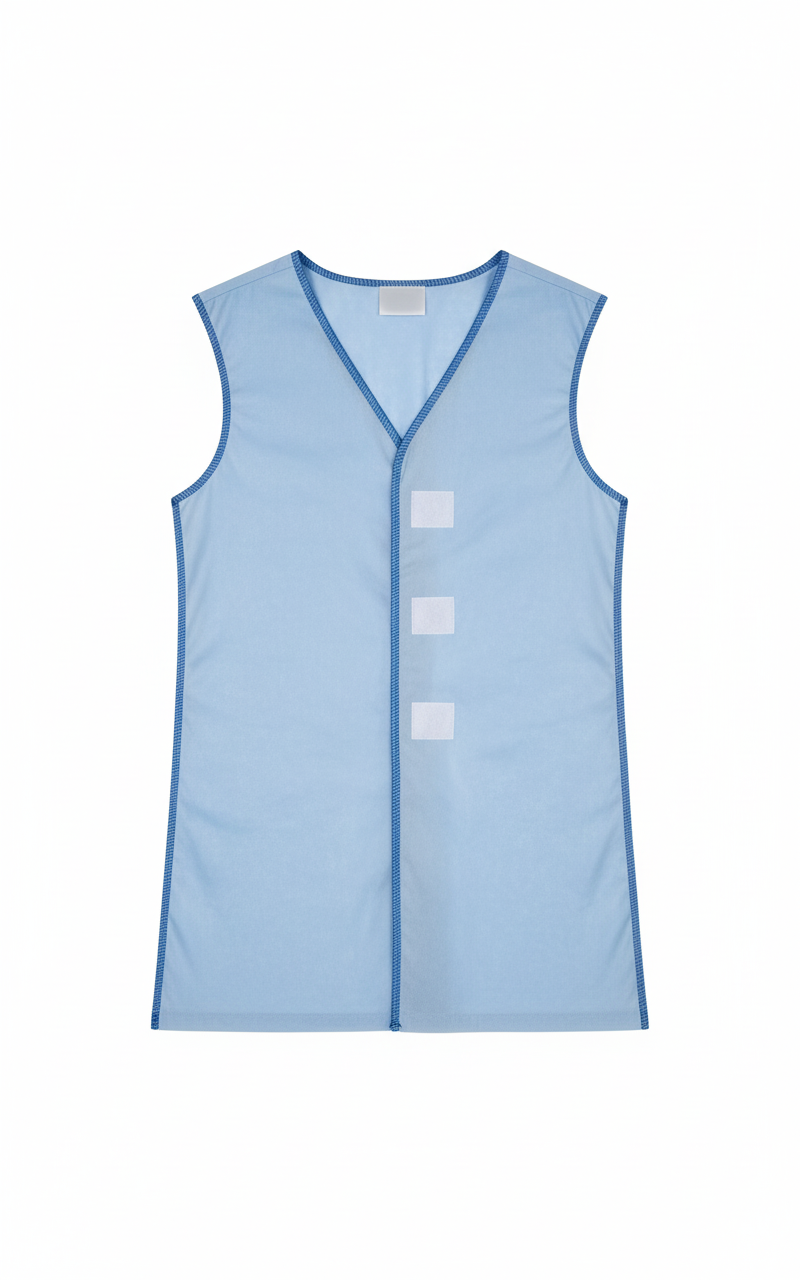 Flat lay view of surgical vest