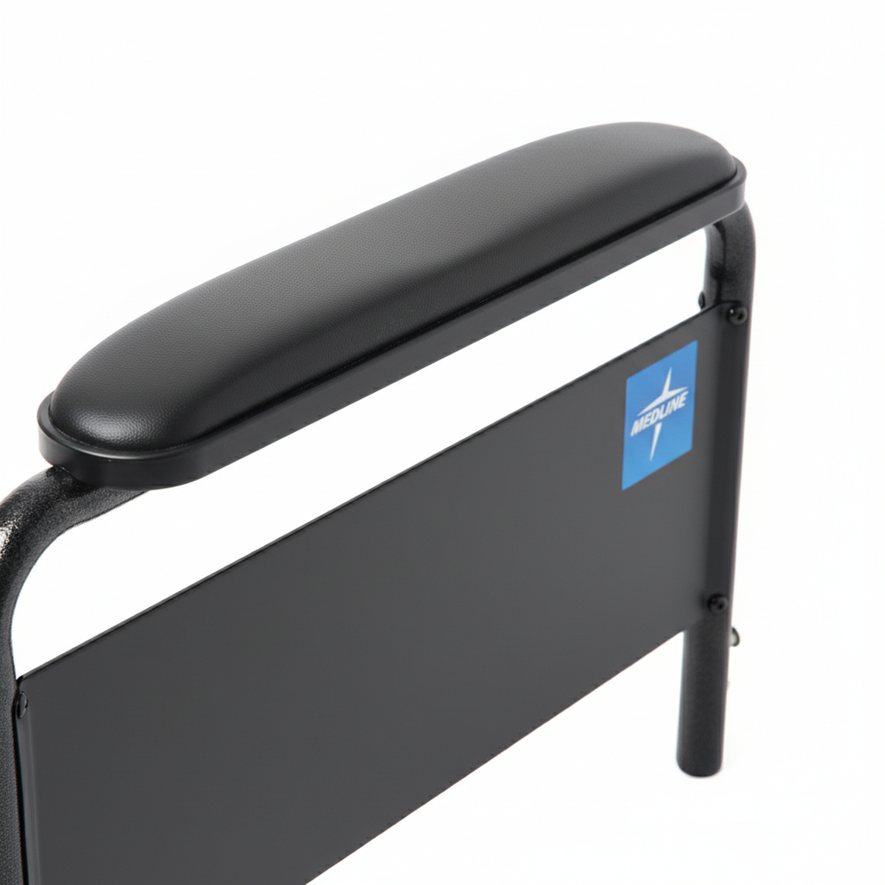 Close-up detail of armrest padding