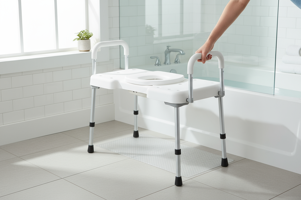 Lifestyle shot in bathroom setting