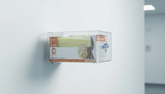 Wall mounted dispenser side view