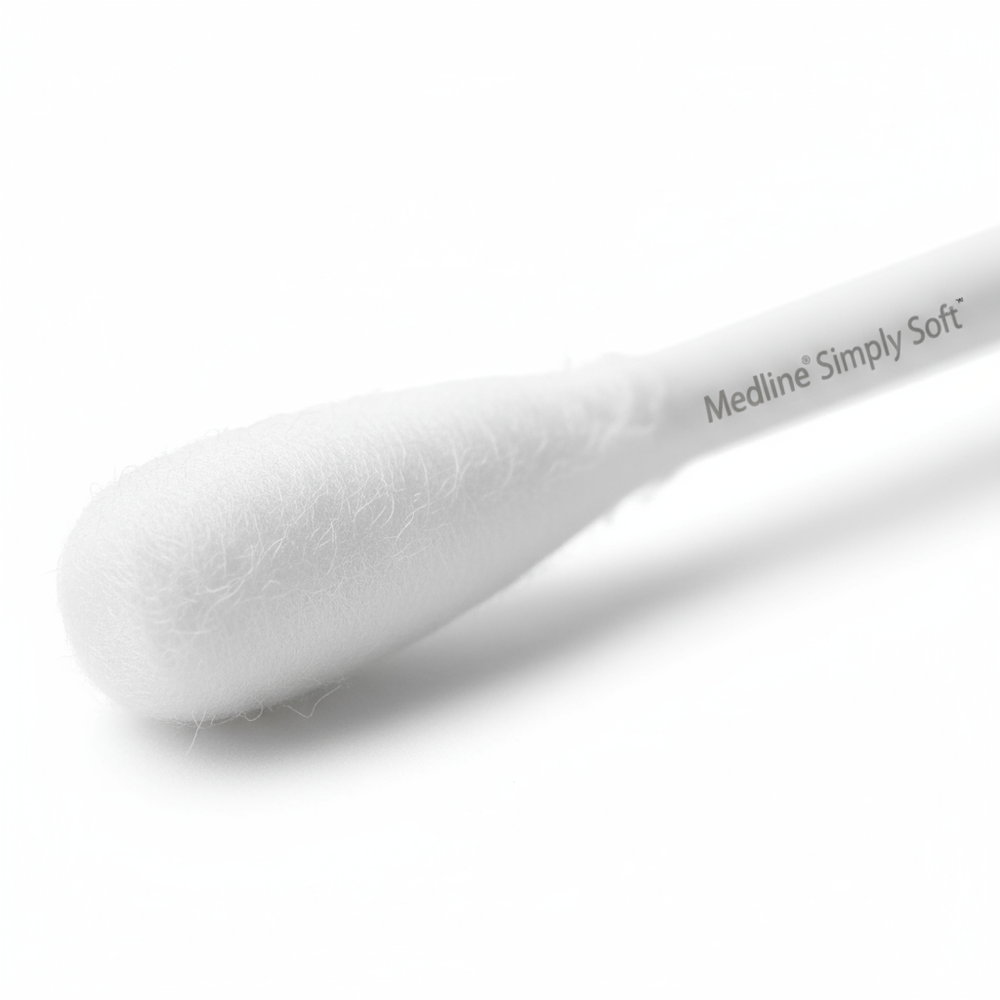 Close-up detail of cotton swab