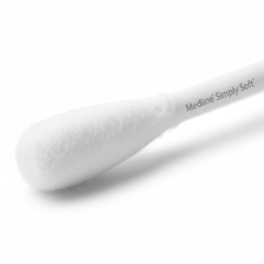 Close-up detail of cotton swab