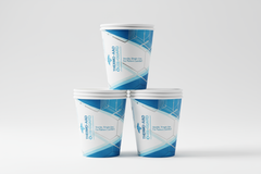 Front view of insulated disposable cups