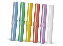 Angled view of toothbrush holders