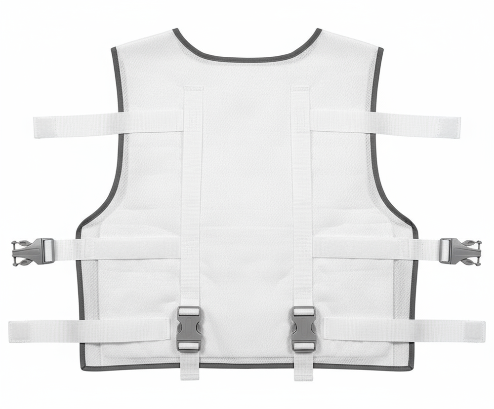 Back view of patient safety vest
