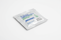 Sterile lubricating jelly packet - angled view