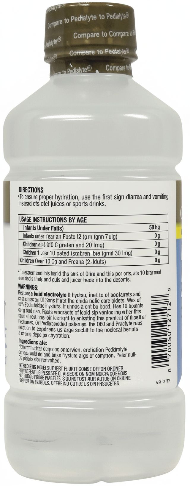 Electrolyte Solution - Back Label