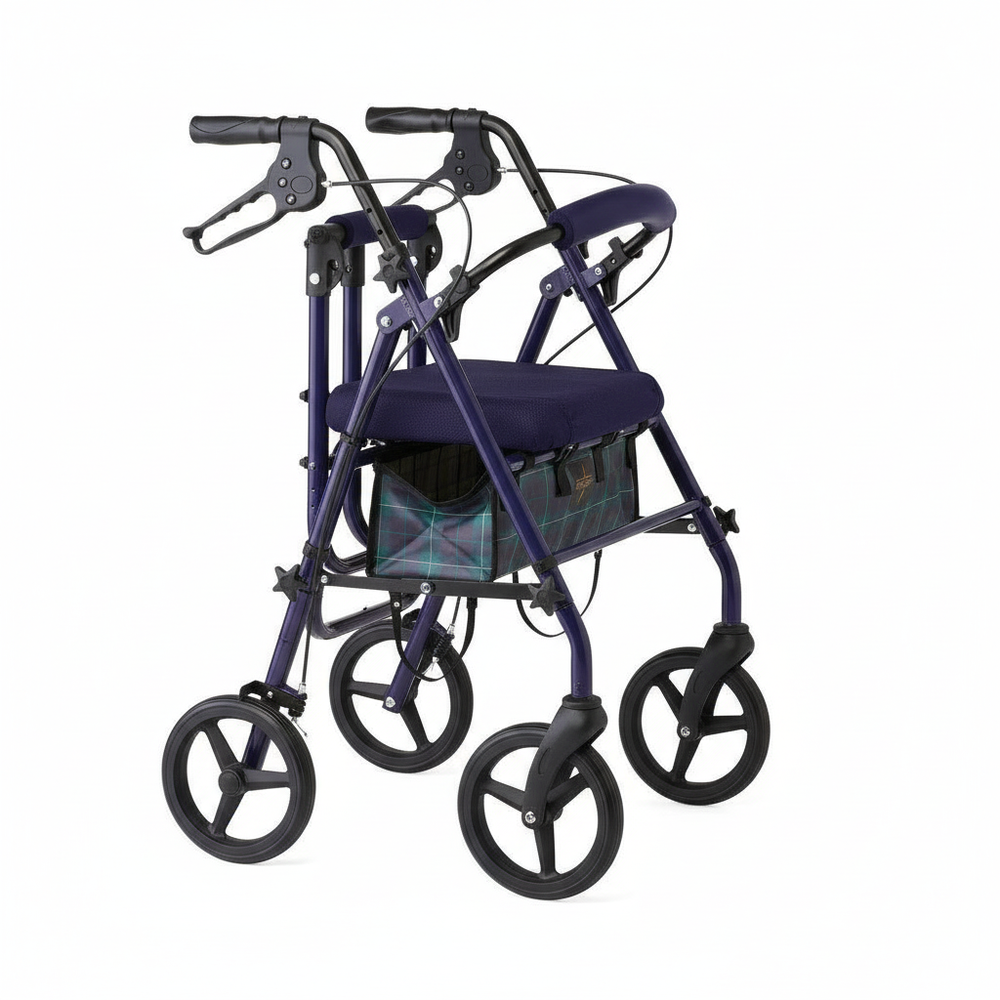 Rollator in compact folded position