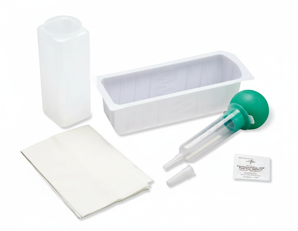 Overhead view of irrigation tray