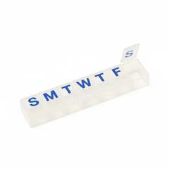 Overhead view with open compartment