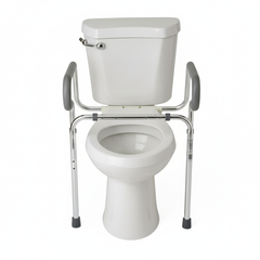 Top-down view of width adjustment and open-front design