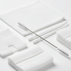 Close-up detail of cleaning supplies