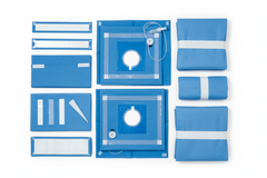 Close-up detail of surgical pack components