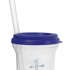 Close-up of lid and straw