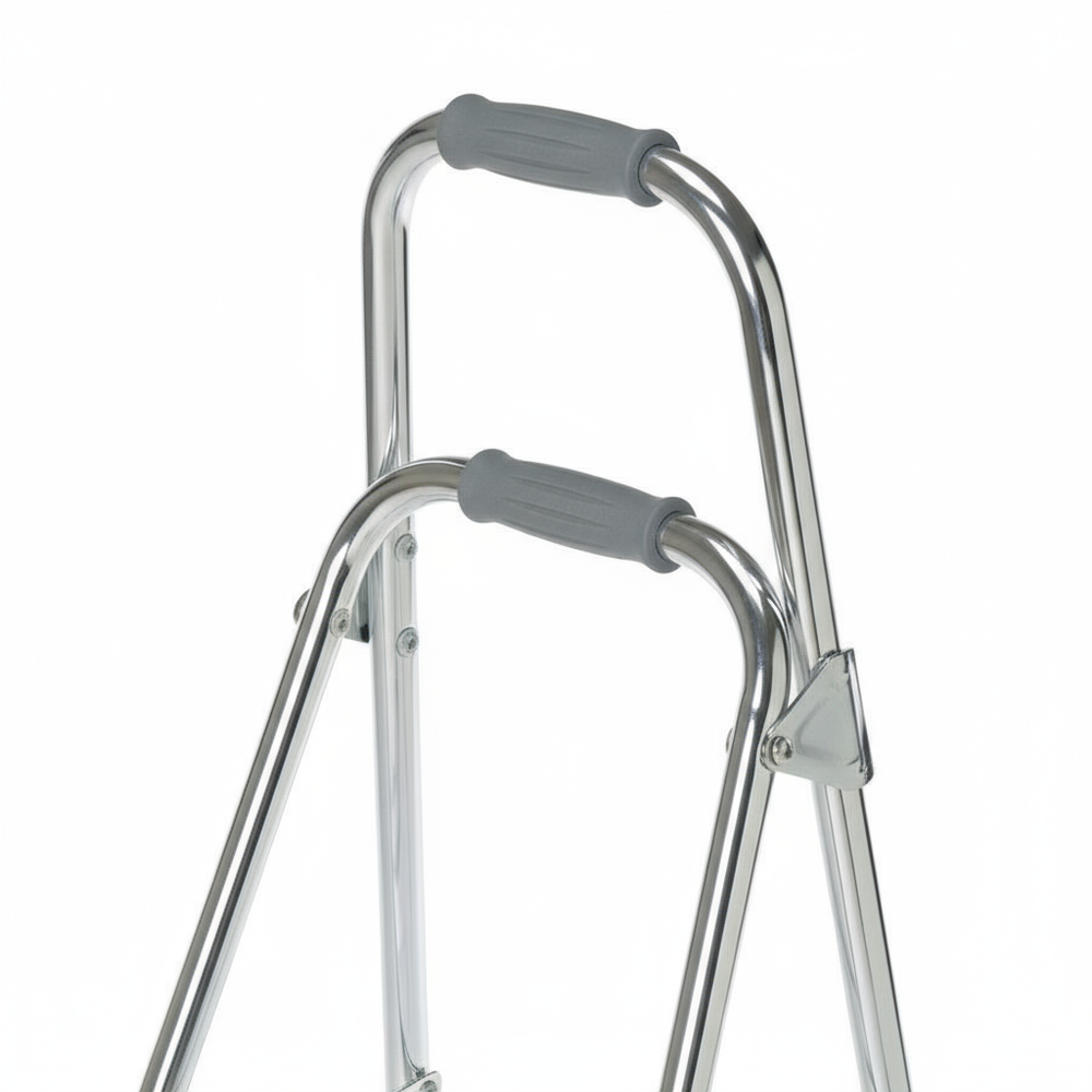 Close-up of bi-level hand grips