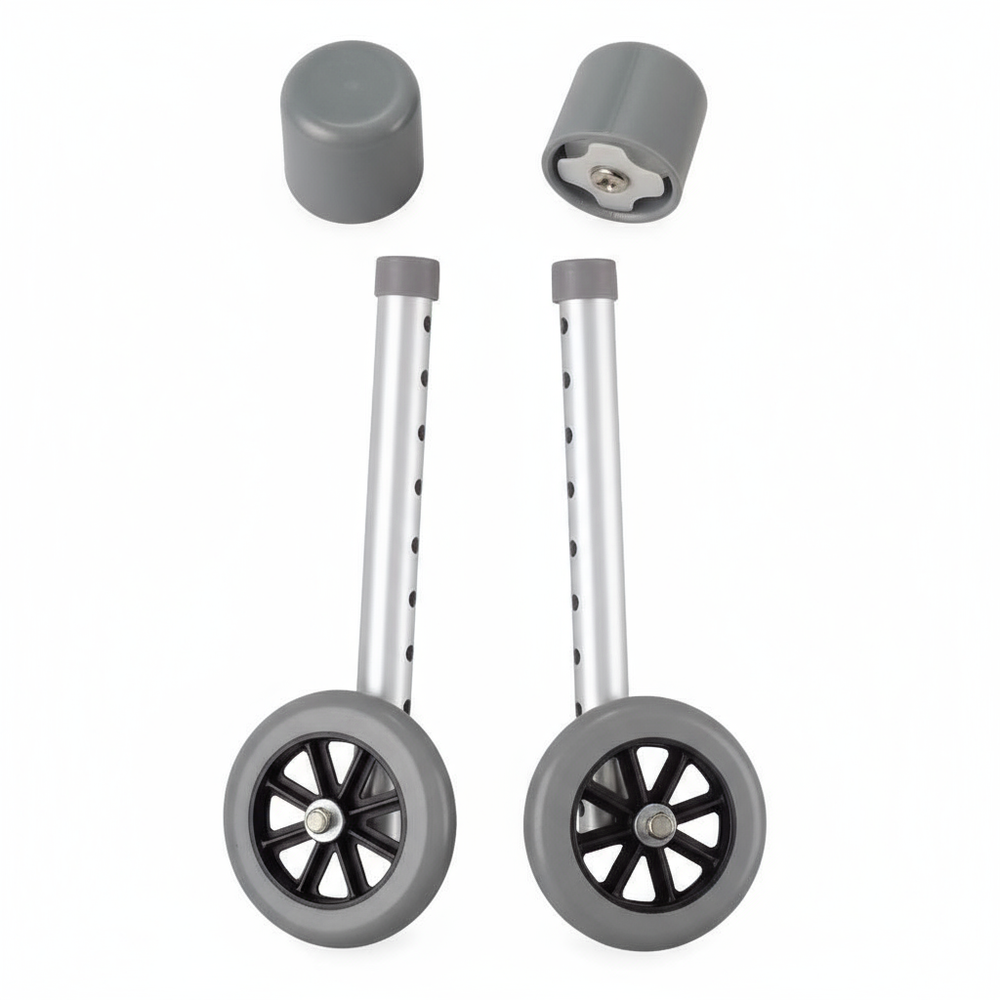 Complete set of 2 wheels with glide caps