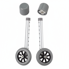 Complete set of 2 wheels with glide caps