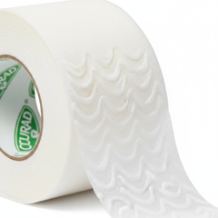 Close-up of wavy adhesive pattern