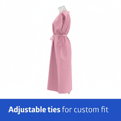 Side angle view of patient gown