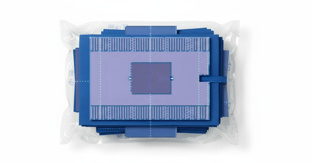 Top-down view of surgical pack