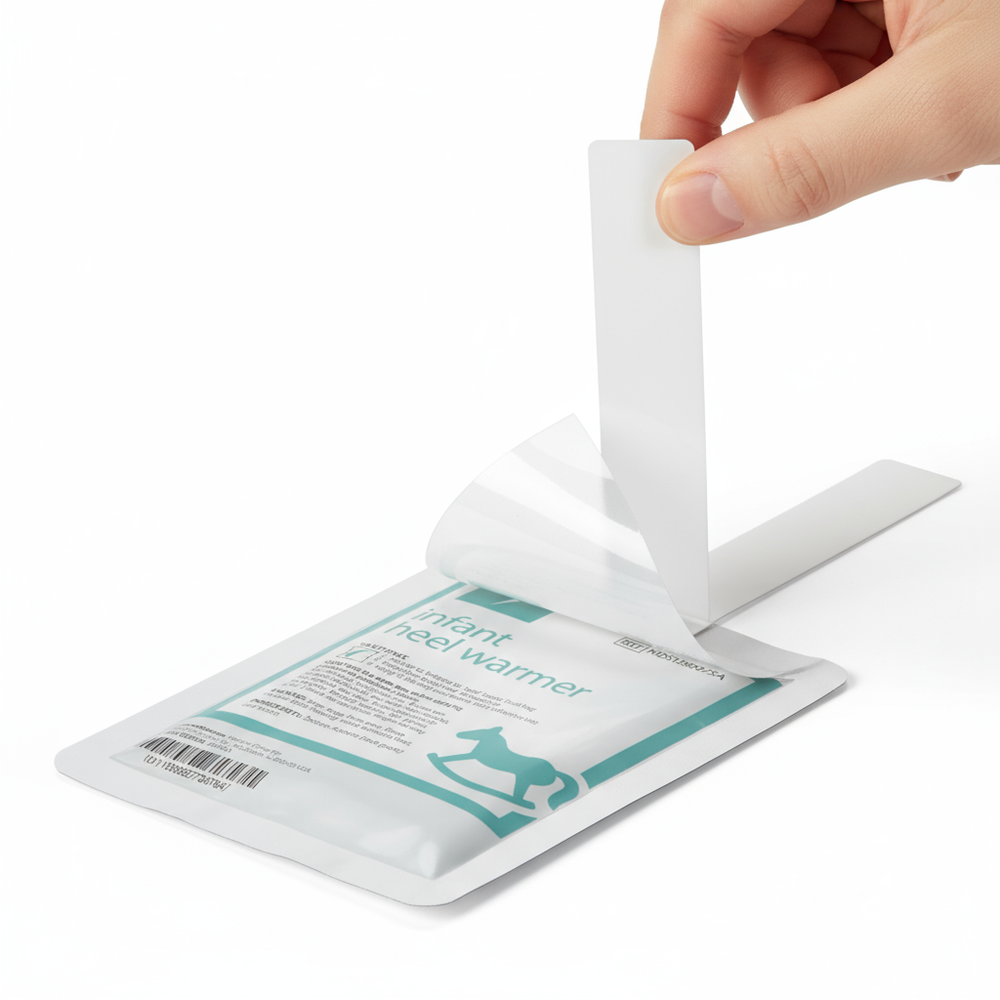 Side angle showing adhesive tape system